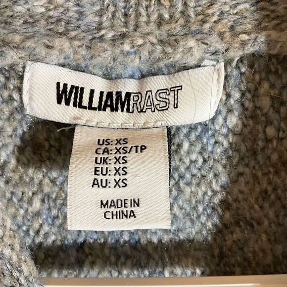 William Rast y2k Cotton and Wool Blend Mock Neck Oversize Sweater, Grey, XS. Jus - Picture 11 of 11